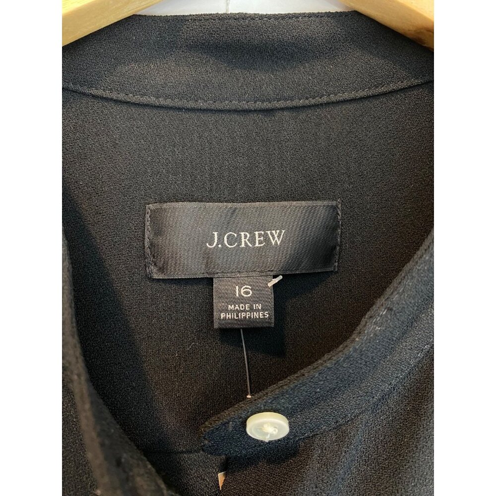 J. Crew Button Front Dress in 365 Crepe Size 16 Long Sleeve Career Workwear New - Picture 5 of 8